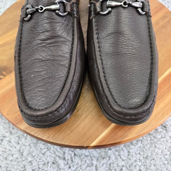 Bruno Magli Mens 11M Massyf Dark Brown Leather Business Casual Horsebit Loafer main image 8
